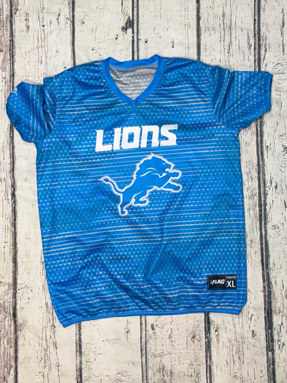 Detroit Lions Flag Football Reversible NFL Football Sports Jersey Boys